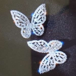 🦋 White Gold plated Sterling Silver  Diamond Butterfly